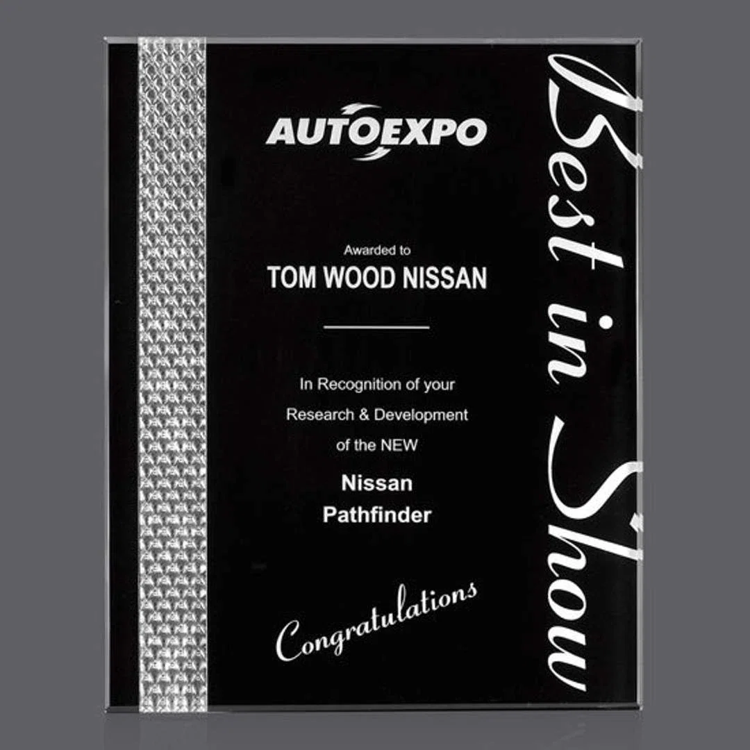 Custom Black Acrylic Wall Plaque With Florentine Border for employee recognition