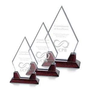 Starfire Crystal Arrowhead Award on Rosewood Piano-Finish Base