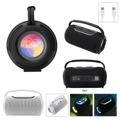 Recycled ABS bass speaker with a molded carry handle on top