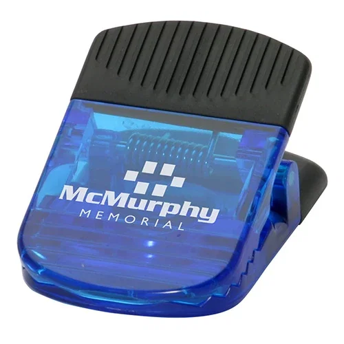 Super Grip Spring-Loaded Magnetic Clip, custom branded fridge magnet clip, front view