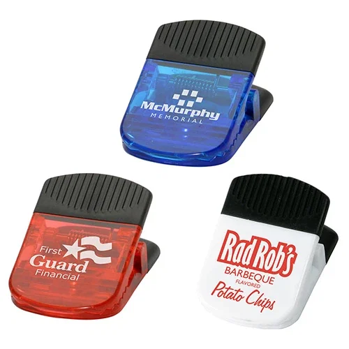 Promotional Super Grip magnetic clip back view with logo imprint area