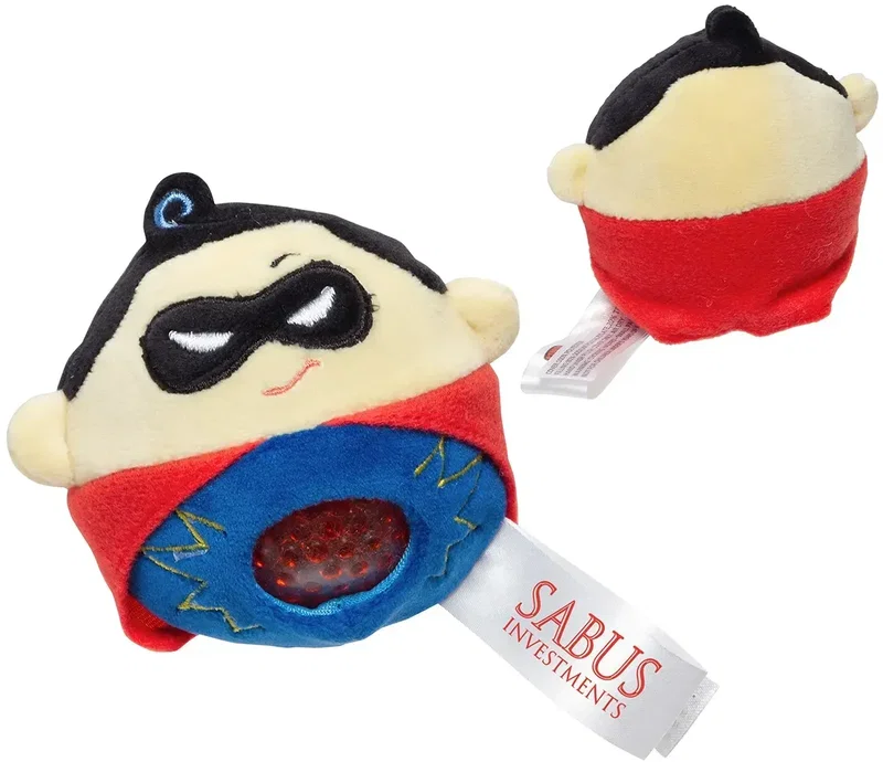 Stress Busters plush squeeze toy with custom logo, soft branded gel-bead sensory ball, style 11