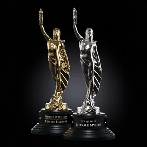 Gold or Silver Supremacy Beacon Award on Ebony Round Base