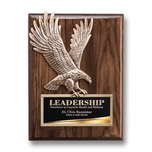 Walnut Plaque with Antique Bronze Eagle Casting