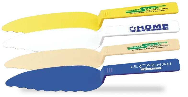 Supreme Pie & Dessert Server. Serrated plastic pie and dessert server for bakery and restaurant giveaways