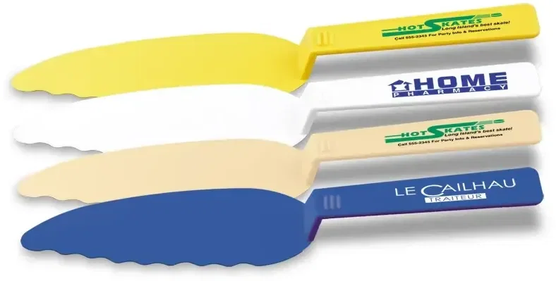 Supreme Pie & Dessert Server. Serrated plastic pie and dessert server for bakery and restaurant giveaways, view 2