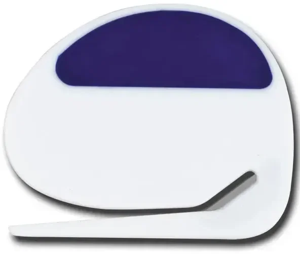 Sure-Grip Letter Opener. Stainless steel letter opener with rubber grips for office desks and mailrooms, view 2