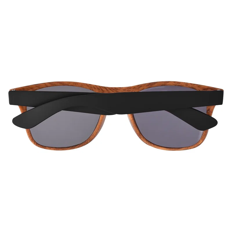 Curved lens front wraps slightly toward each temple