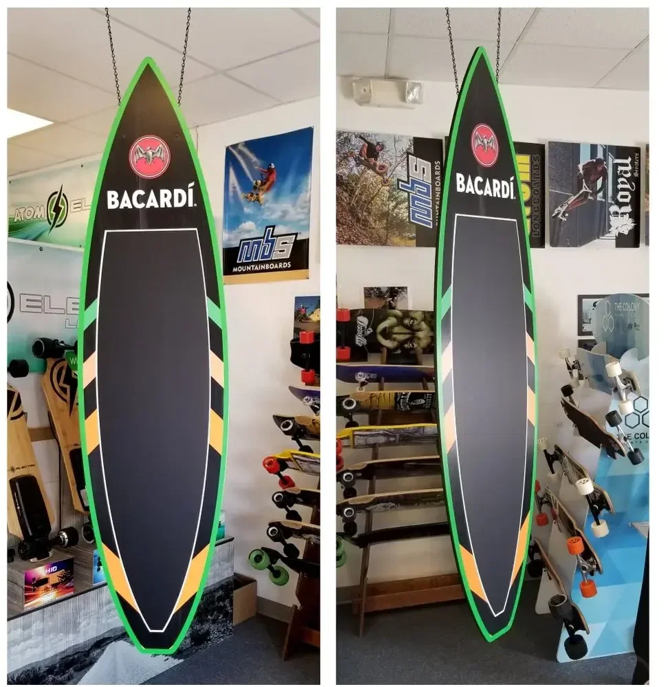 Surfboard - 68" Wood - Write On / Wipe Off Chalkboard Surface — view 4