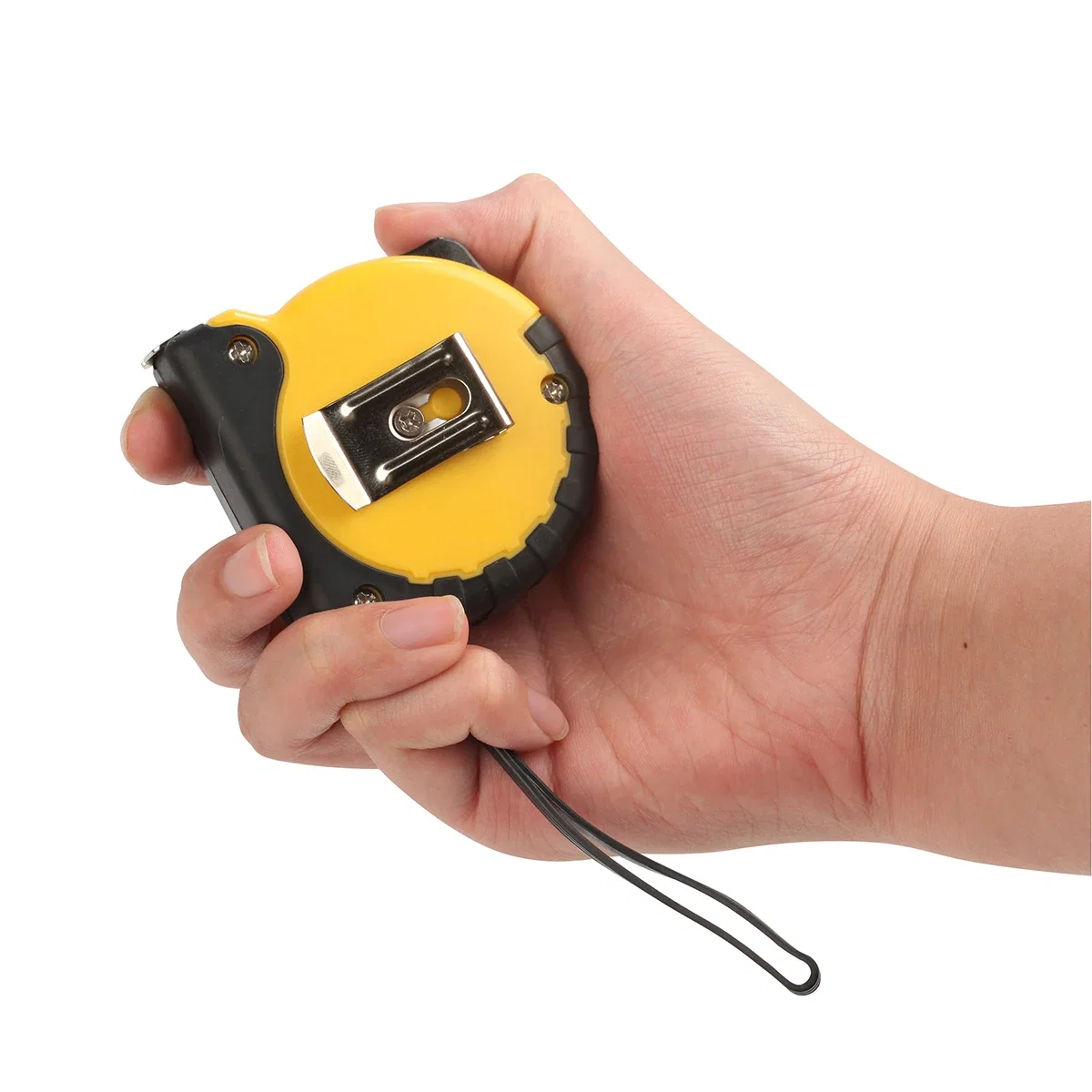 Surveyor 10-Foot Tape Measure in use, blade extended for a measurement