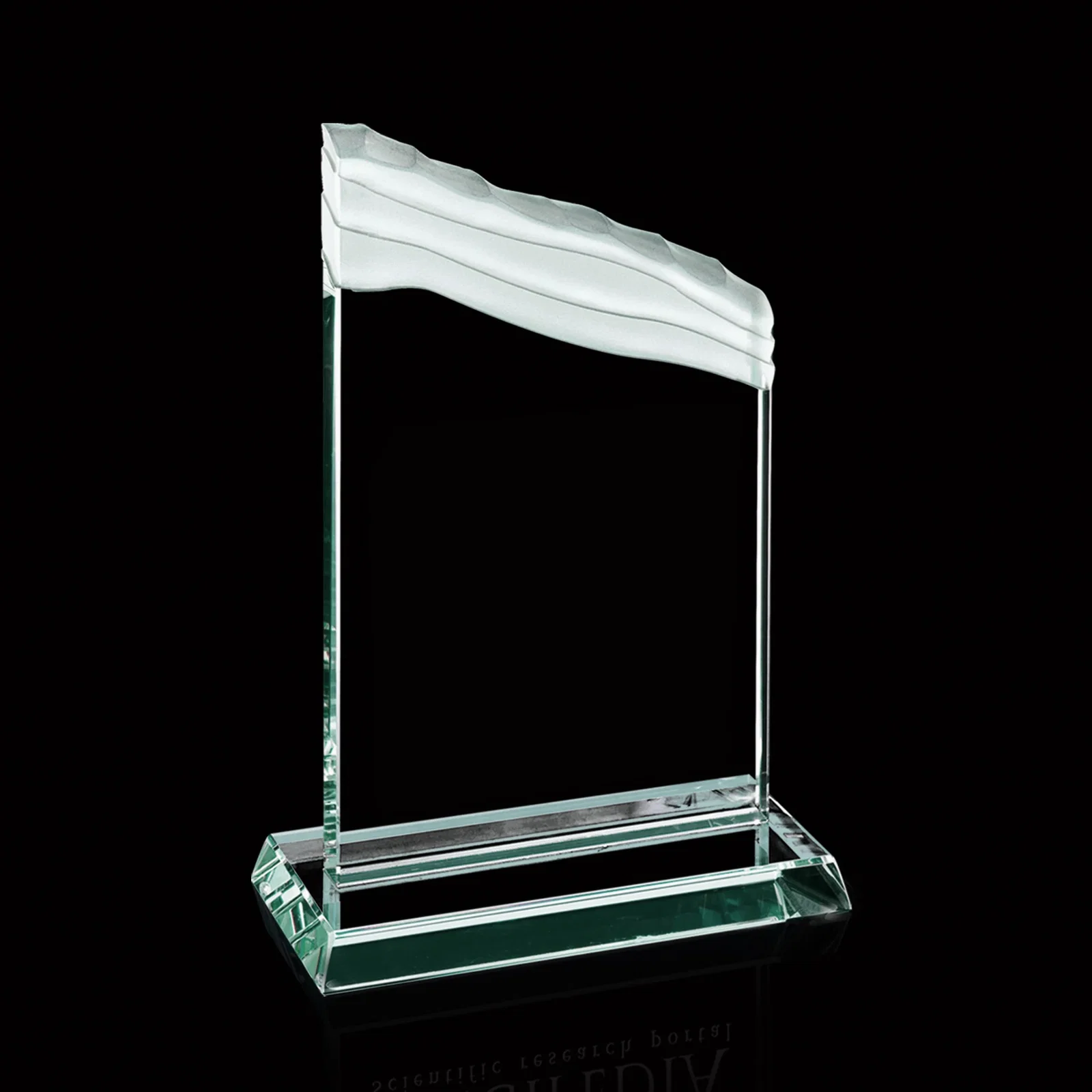 Custom Jade Glass Monolith Award - Sutherland for retirement presentations