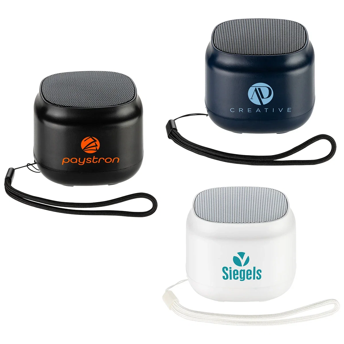 Custom Swing 3W Mono Wireless Speaker, front view of the branded portable speaker