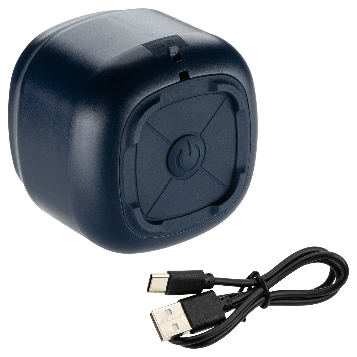 Close-up of the Swing 3W Mono Wireless Speaker's power button and imprint area