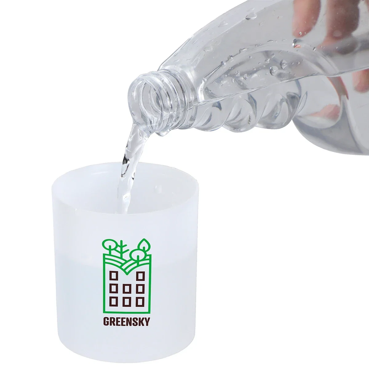 Close-up of the logo imprint area on the Swirl Portable Humidifier with Light