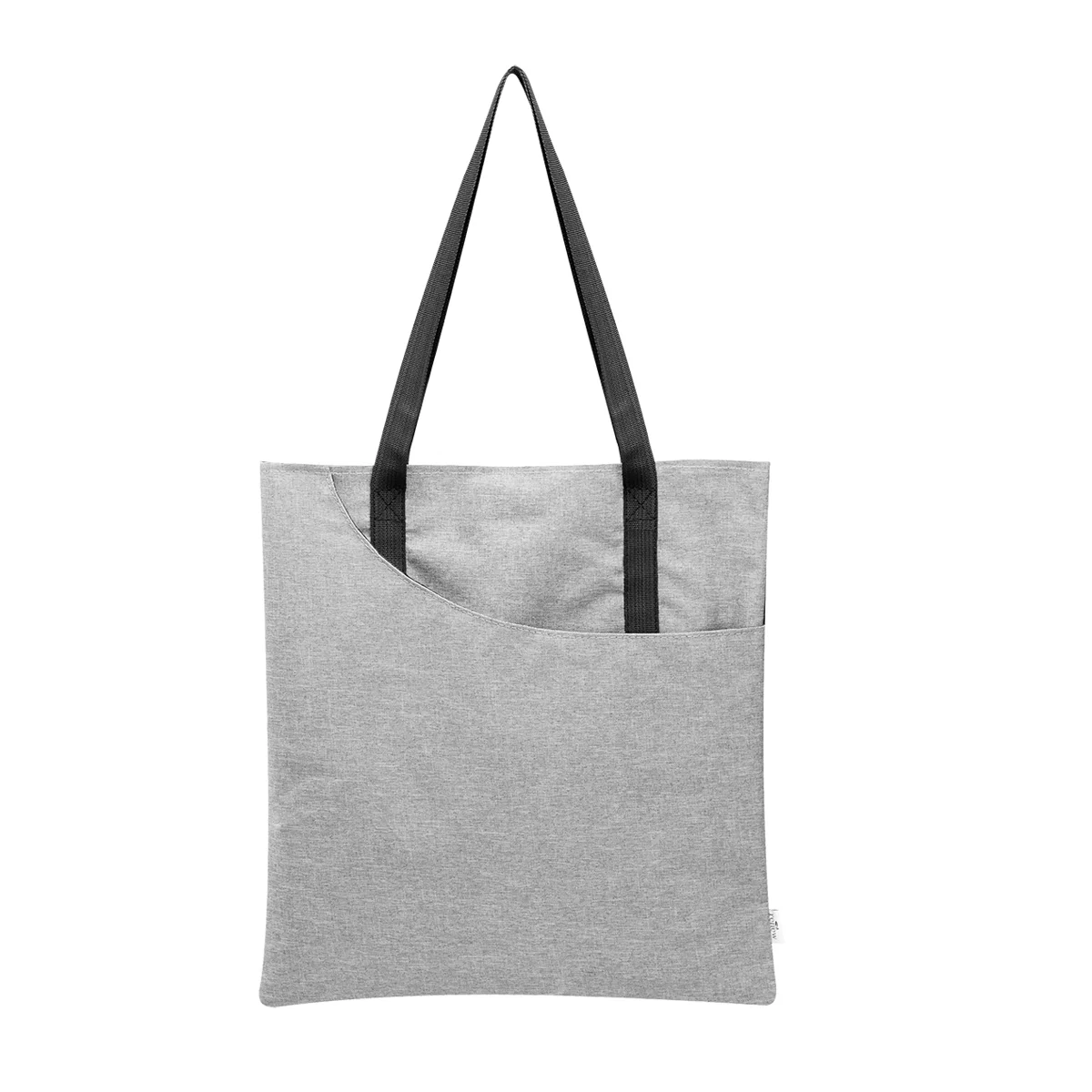 Navy heathered shopper with long straps for hands-free carrying