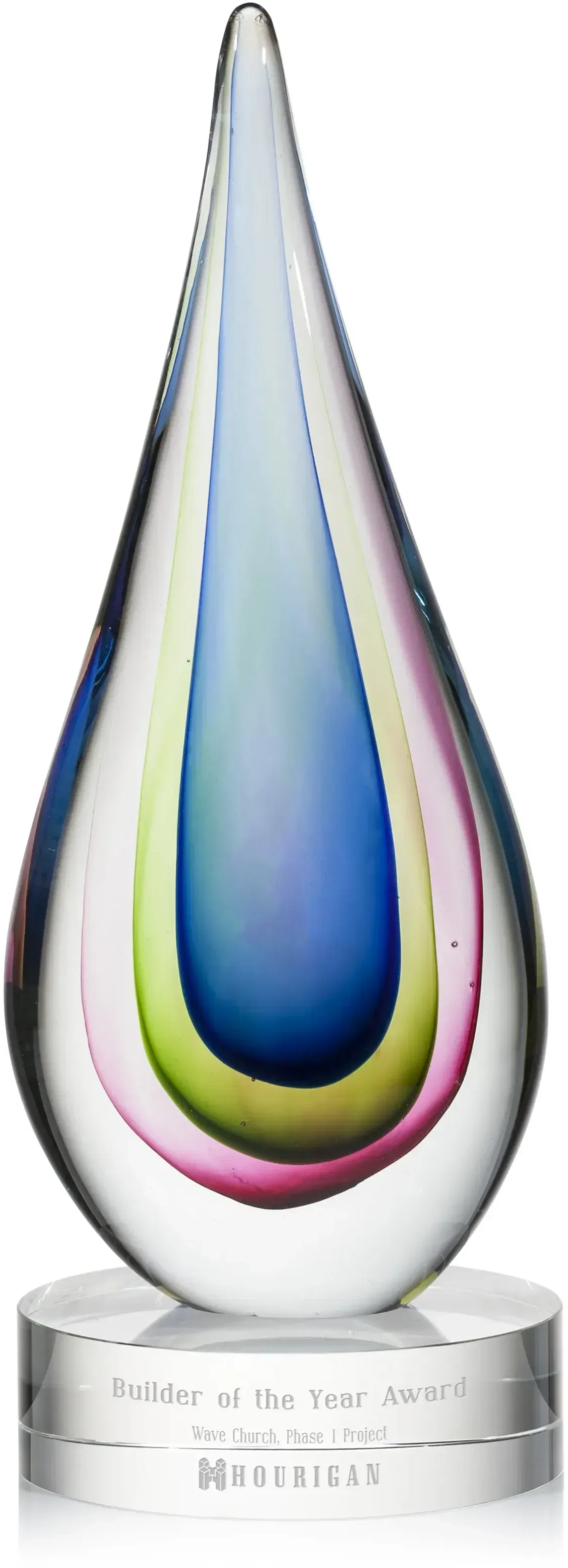 Custom 3D Logo Hand-Blown Awards with Optical Base — view 4