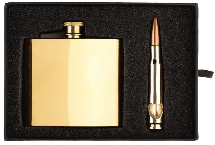 Personalized Tactical Flask and Bullet Bottle Opener Gift Set — view 2