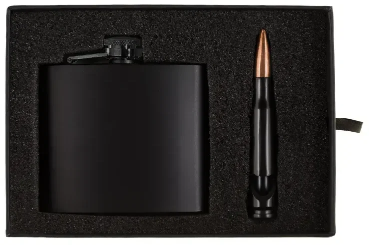 Personalized Tactical Flask and Bullet Bottle Opener Gift Set — view 3