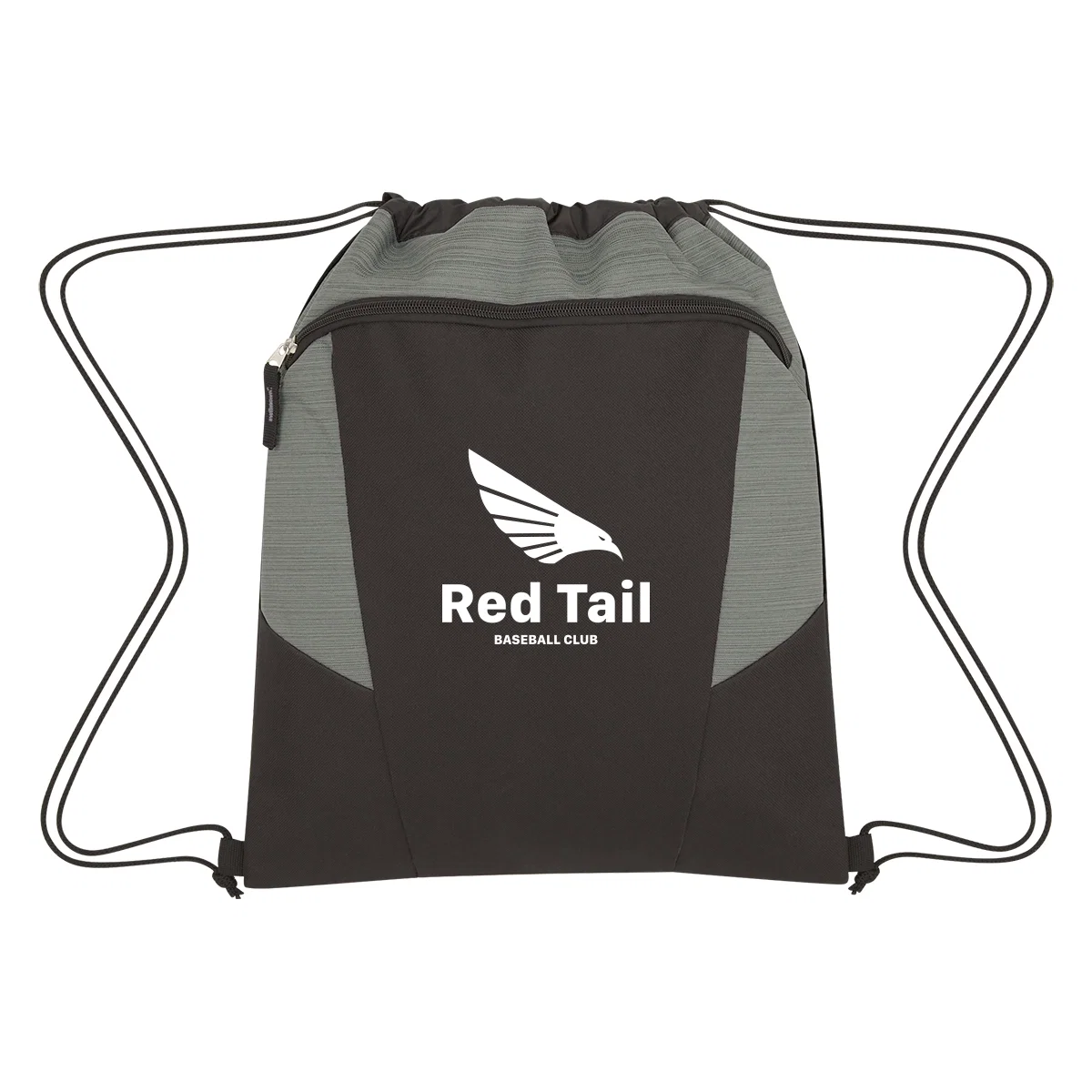 Heathered drawstring backpack with cord straps and a roomy main compartment