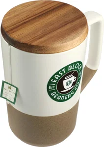 16 oz Tahoe Tea & Coffee Ceramic Mug with Wood Lid