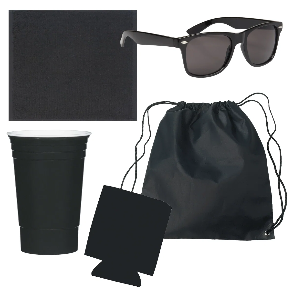 Individual items arranged on a table before a game