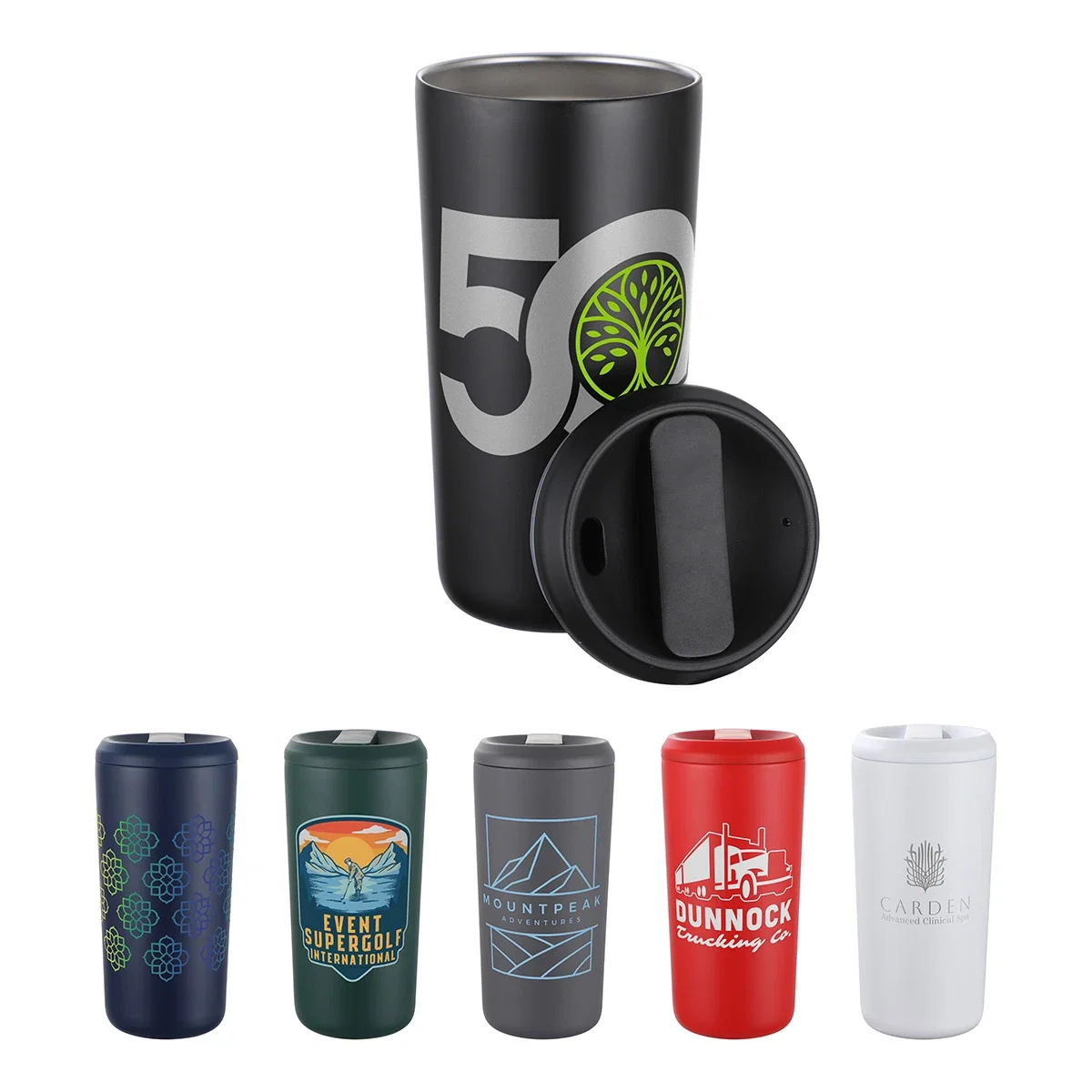 Custom Talia 16 oz Eco-Friendly Vacuum Insulated Tumbler, front view of the branded tumbler