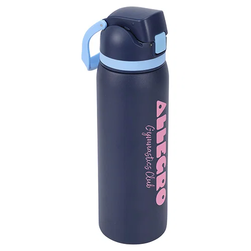 Promotional Talus 27 oz insulated bottle, side profile of custom branded dual-drink water bottle
