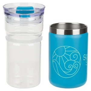 Tamari 12 oz Glass Tumbler & Vacuum Insulated Cooler