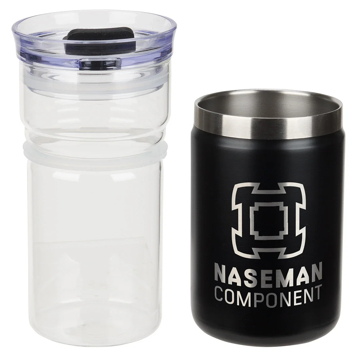 Close-up of the custom Tamari Tumbler's logo imprint area
