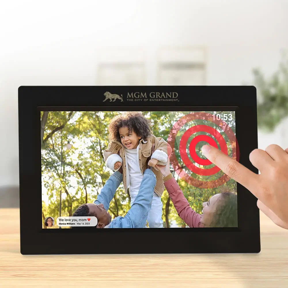 Tangelo Linkview 10.1" Wifi Digital Photo Frame in use