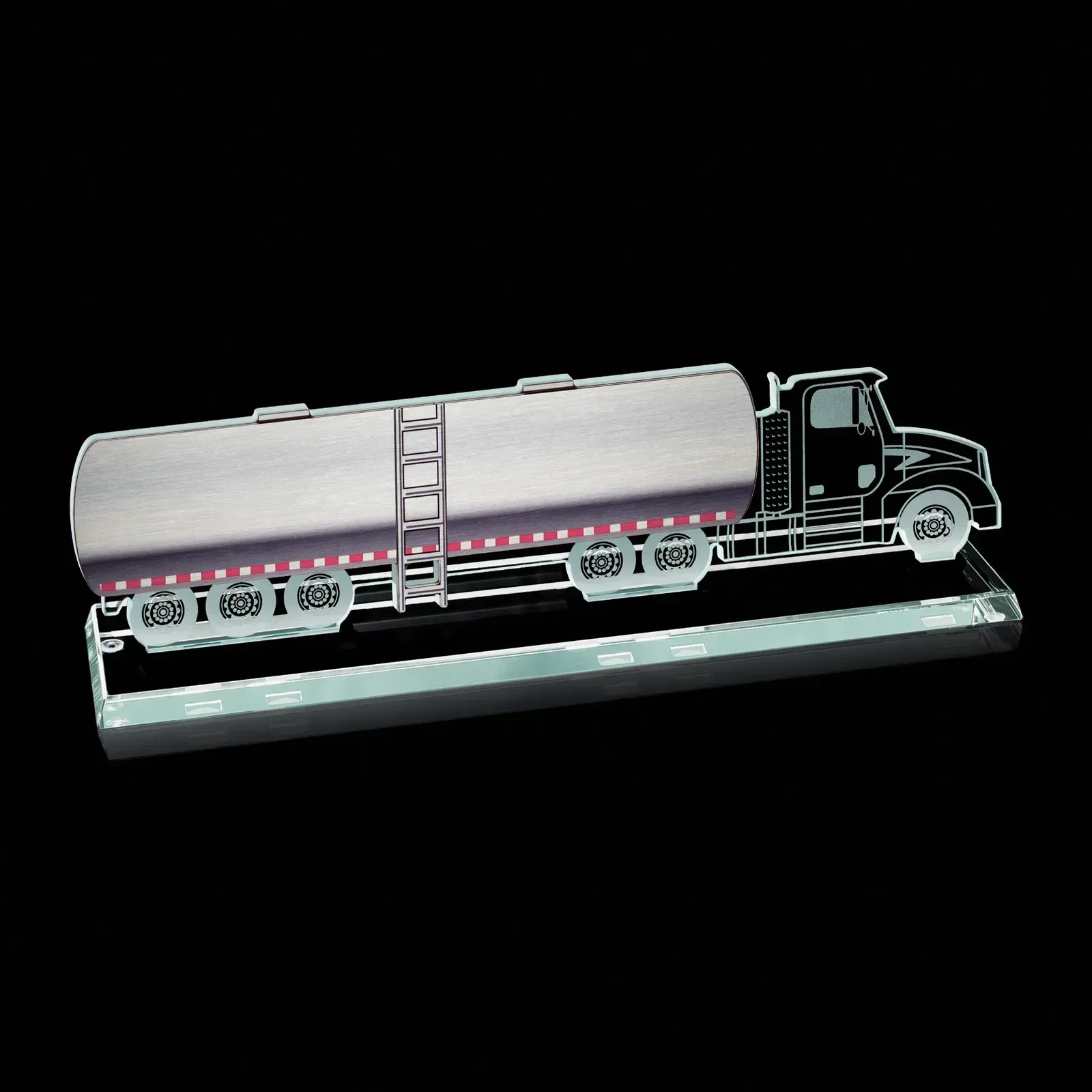 Custom Jade Glass Tanker Truck Award — view 2