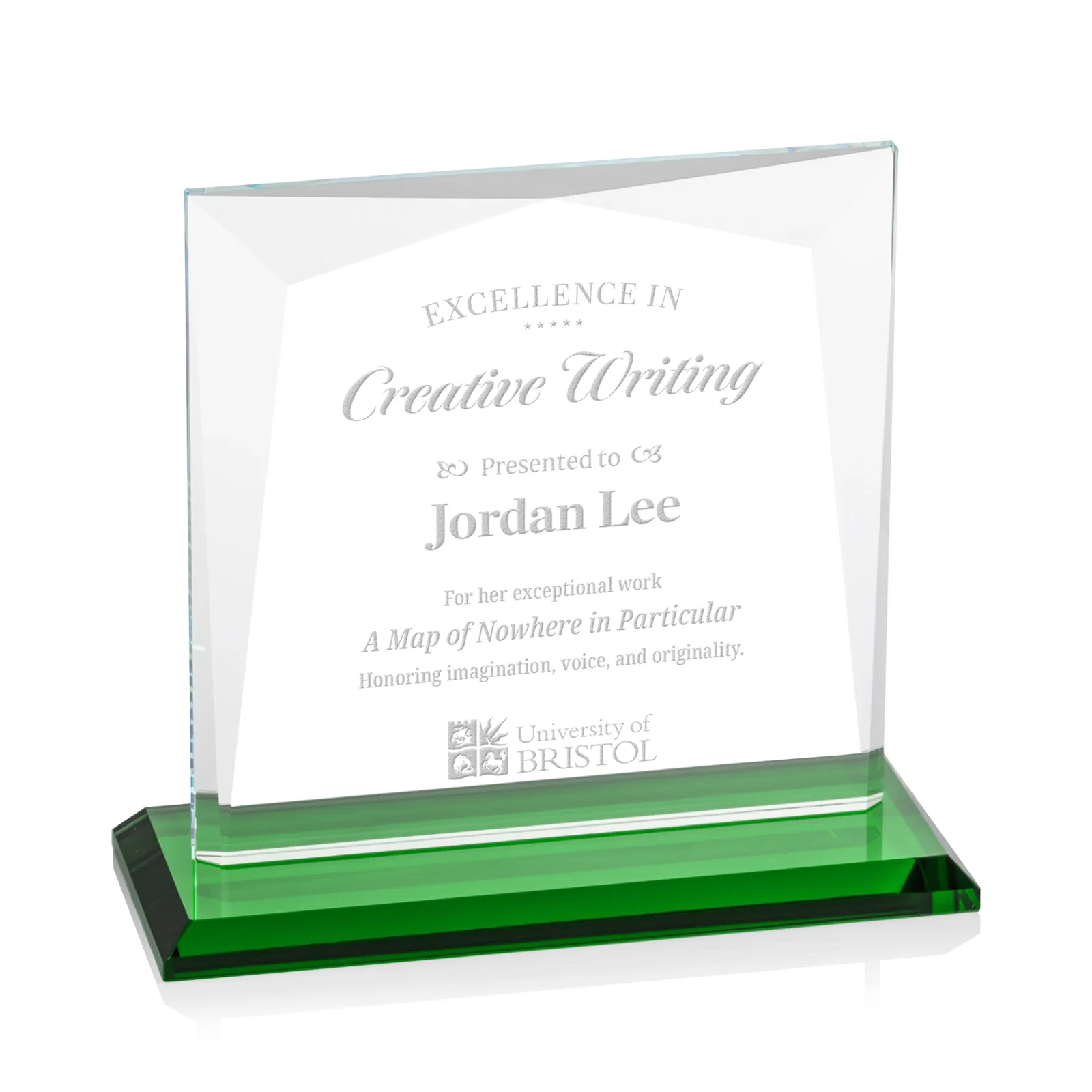 Custom Starfire Crystal Square Award with All-Around Beveled Frame, awards for dealer and partner awards