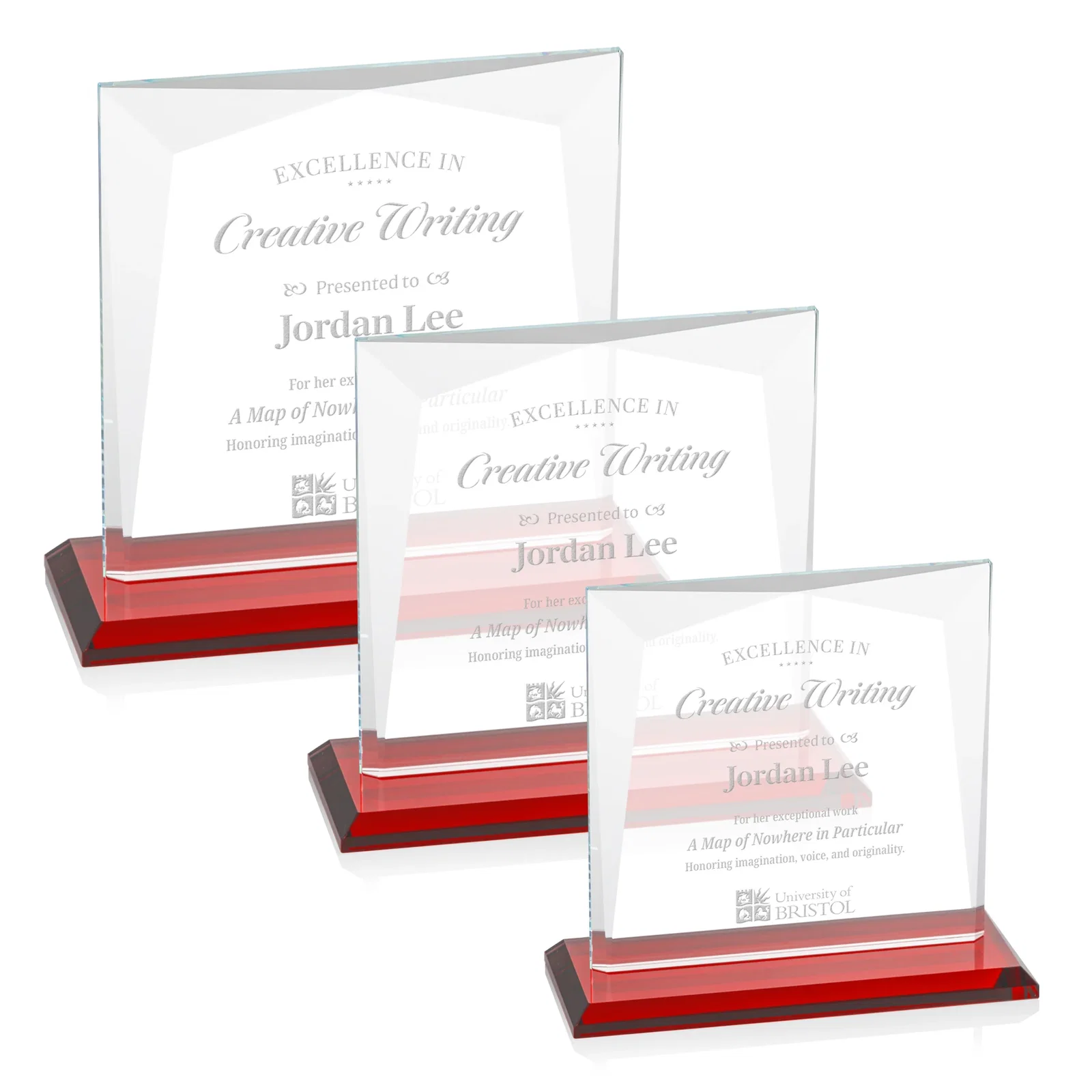 Personalized Starfire Crystal Square Award with All-Around Beveled Frame, awards for safety achievement programs