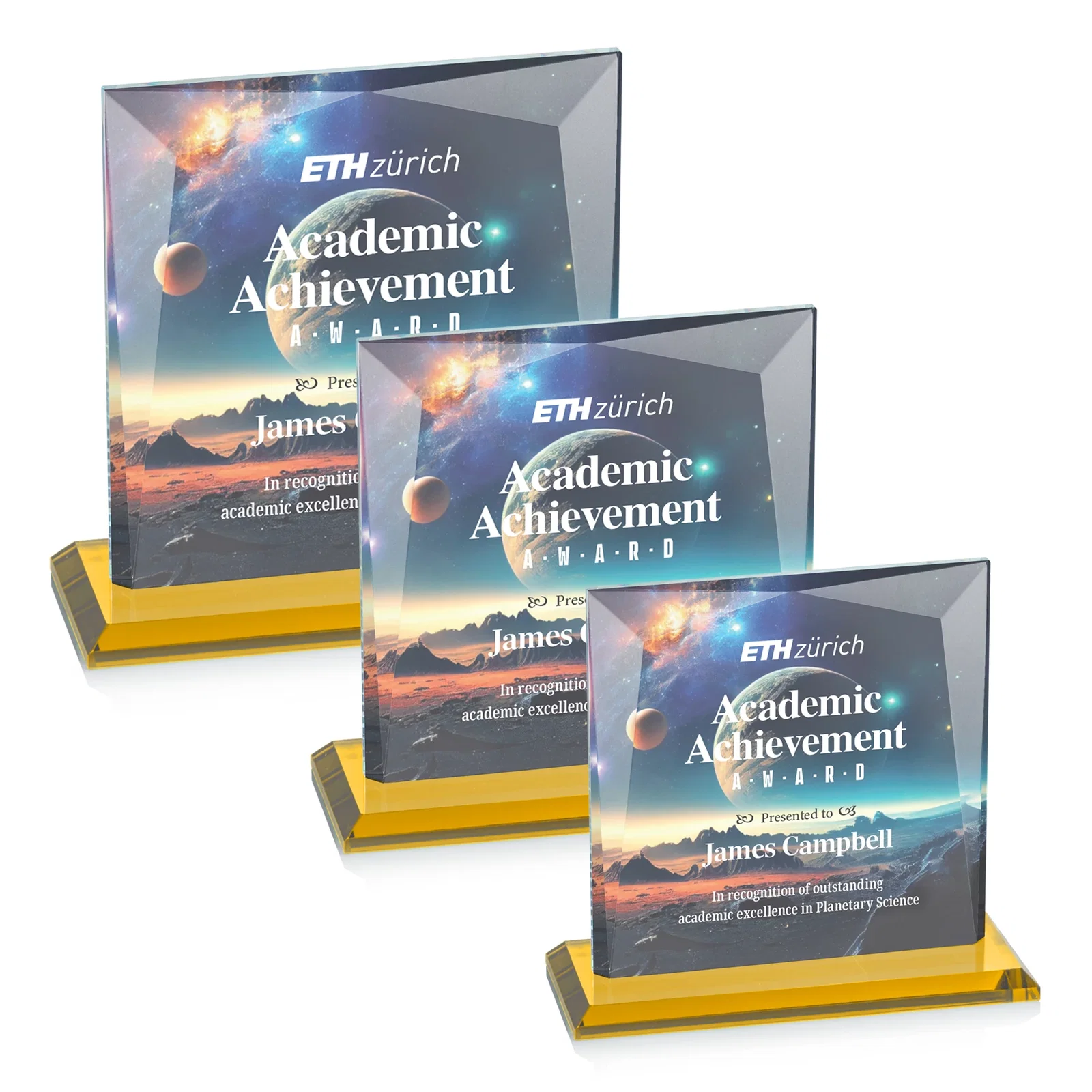 Branded Starfire Crystal Square Award with All-Around Beveled Frame, awards for employee recognition