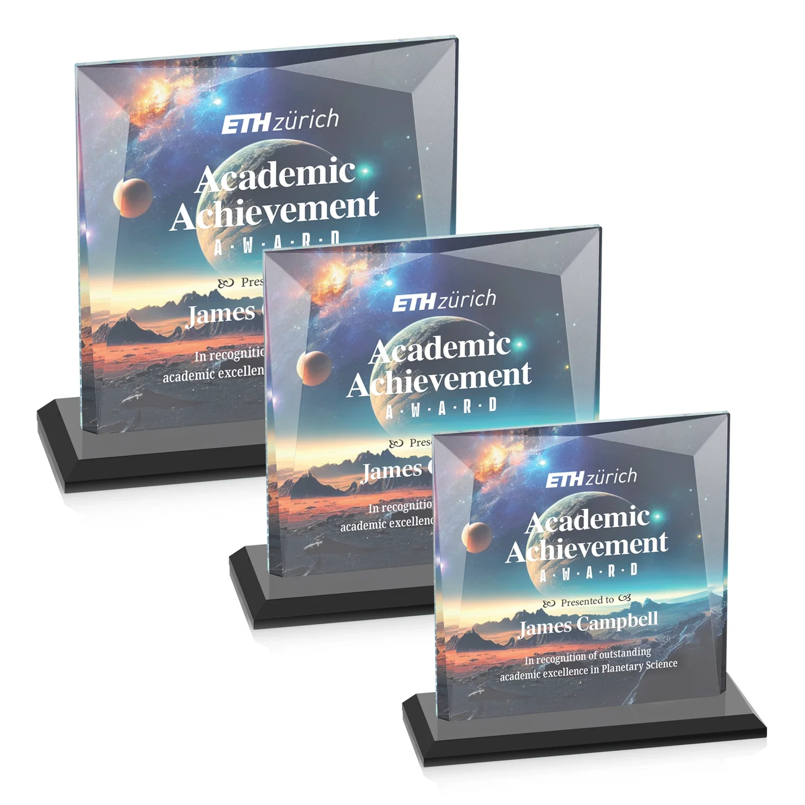 Branded Starfire Crystal Square Award with All-Around Beveled Frame, awards for safety achievement programs