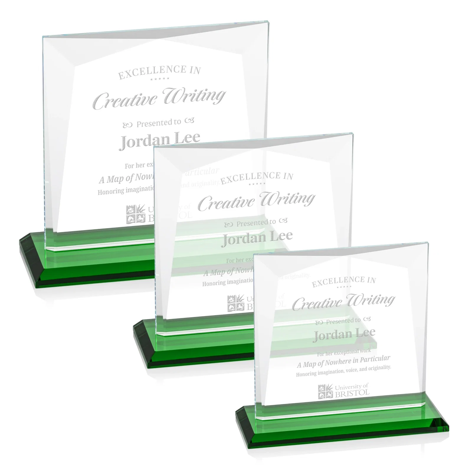 Custom Starfire Crystal Square Award with All-Around Beveled Frame, awards for safety achievement programs