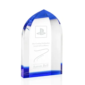 Tapered Crystal Tower with Blue Showing Through the Peak