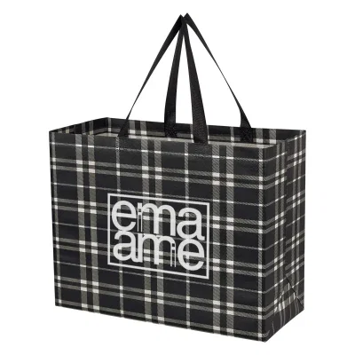 Wide tote shown open at the top