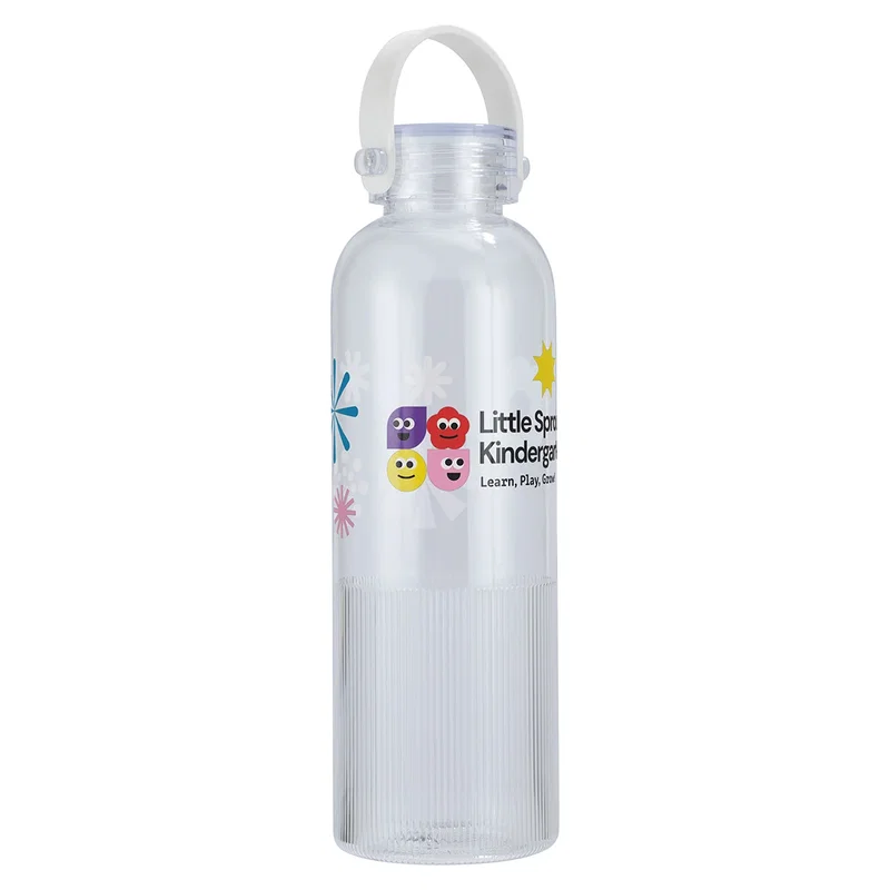 Close-up of the custom Tasman bottle's logo imprint area