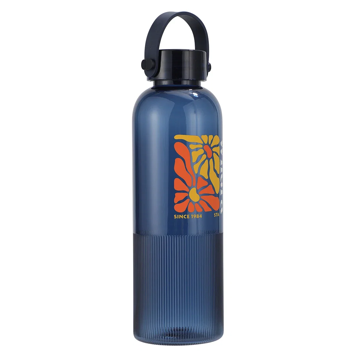 Tasman Reusable Plastic Bottle with its lid removed, detail view of the spout