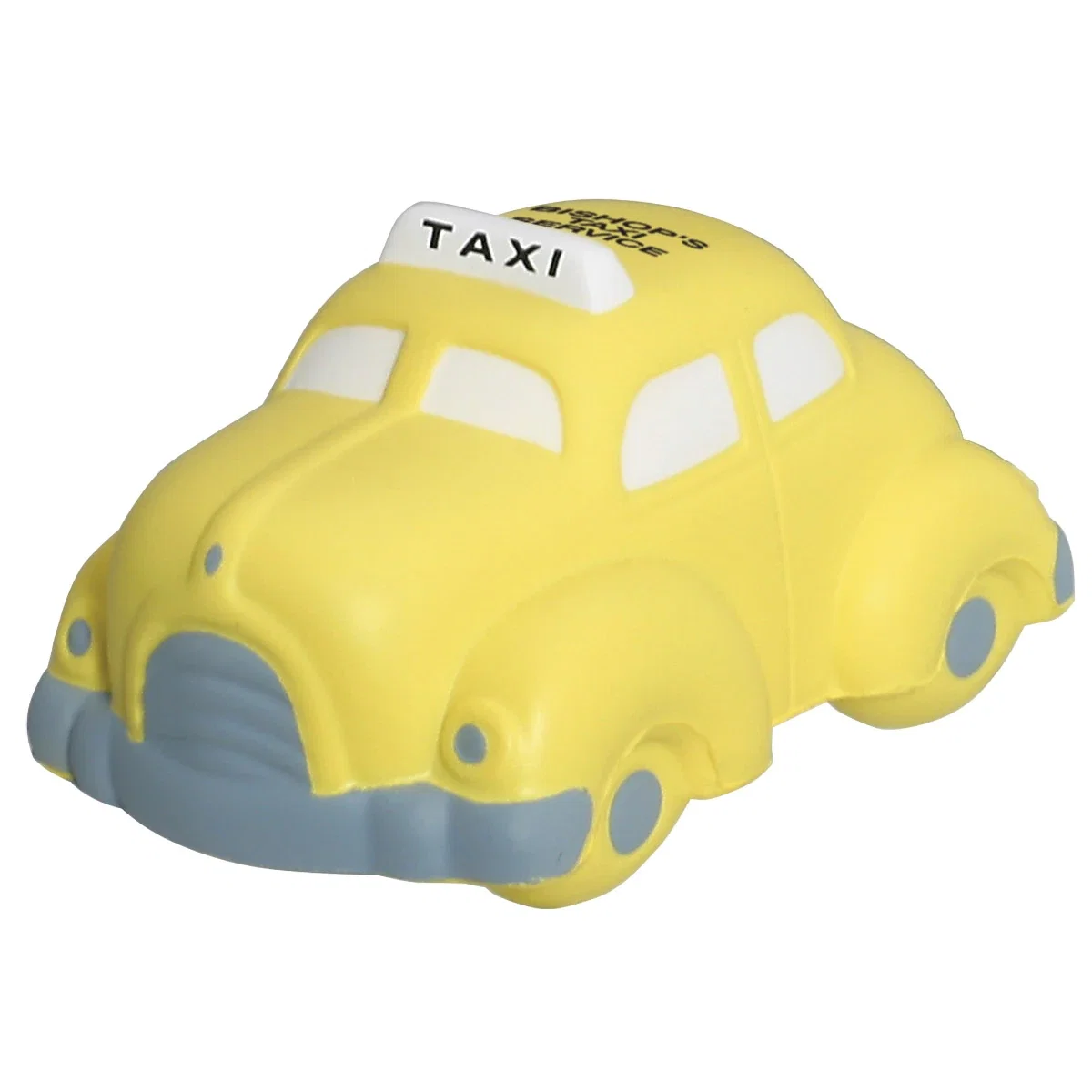 Taxi cab shaped polyurethane stress reliever, about 4 inches long