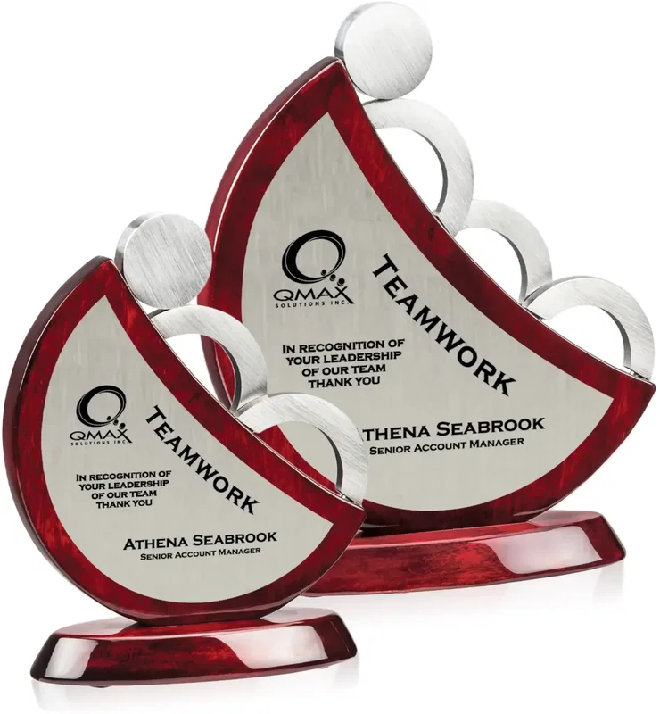 Rosewood Teamwork Achievement Award with Custom Engraving β view 1