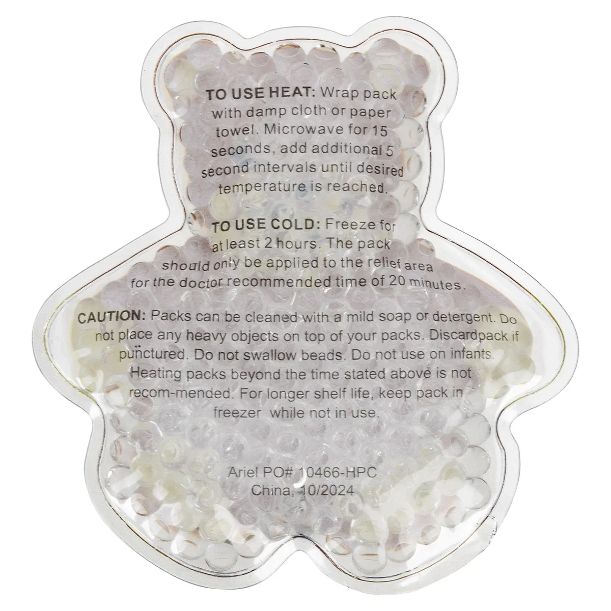 Close-up of the logo imprint area on the Teddy Bear Hot/Cold Pack