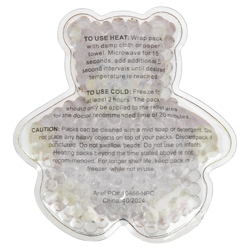 Close-up of the logo imprint area on the Teddy Bear Hot/Cold Pack