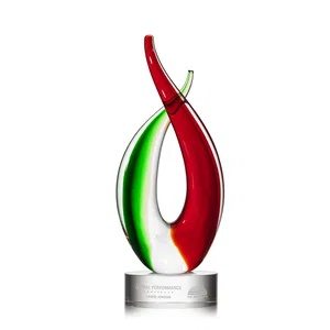 Free Form Art Glass Flame Sculpture Award