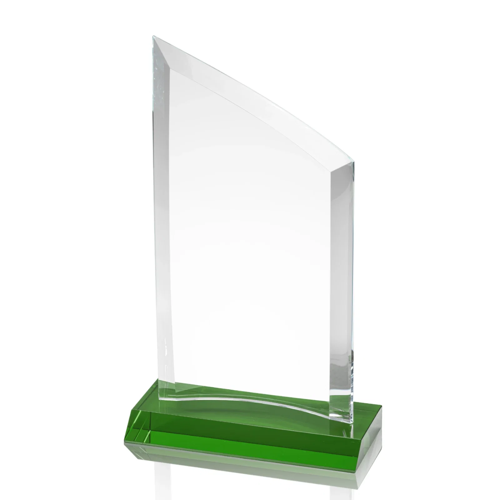 Branded Slim Starfire Crystal Award with Angled Top on Black Base, awards for graduation ceremonies