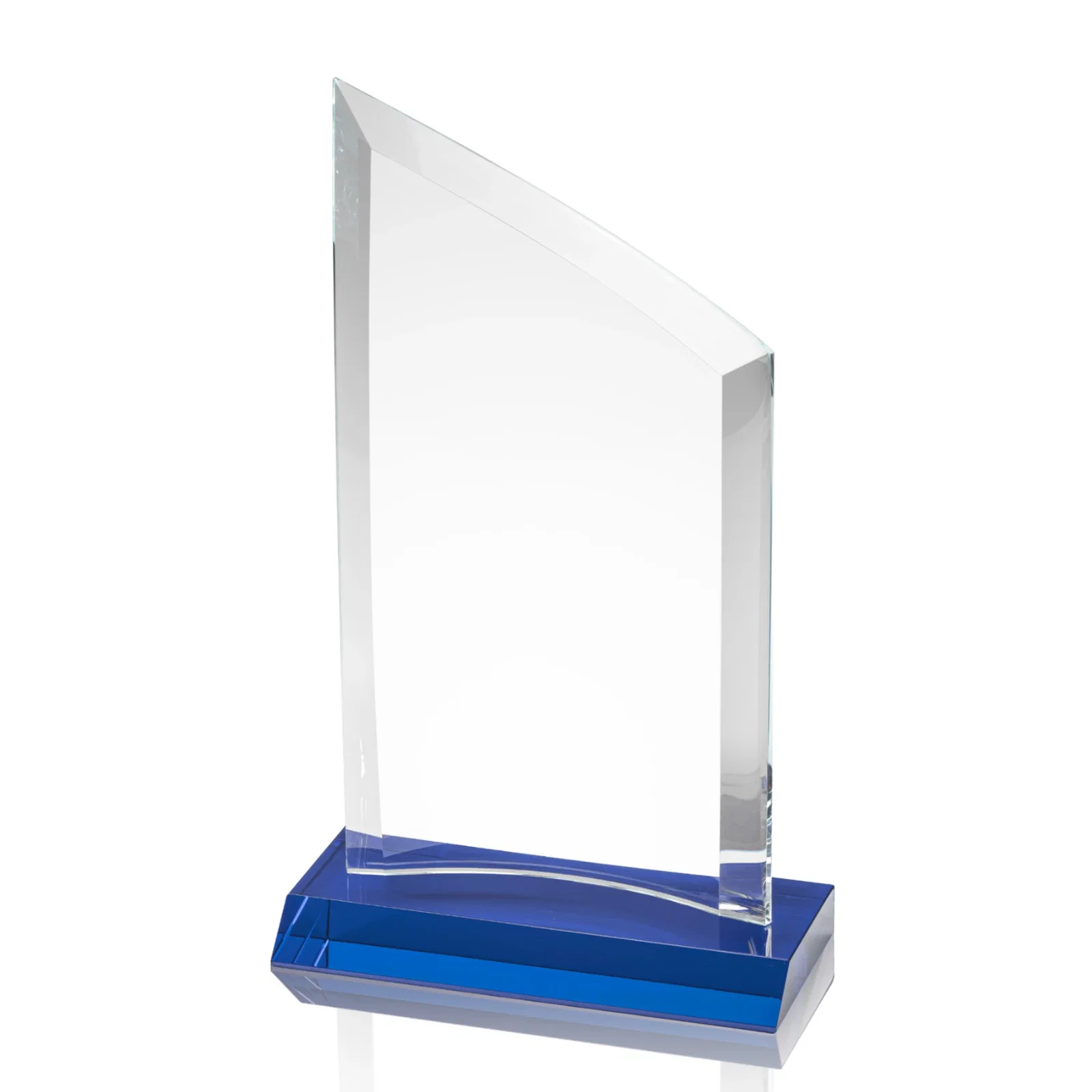 Branded Slim Starfire Crystal Award with Angled Top on Black Base, awards for dealer and partner awards