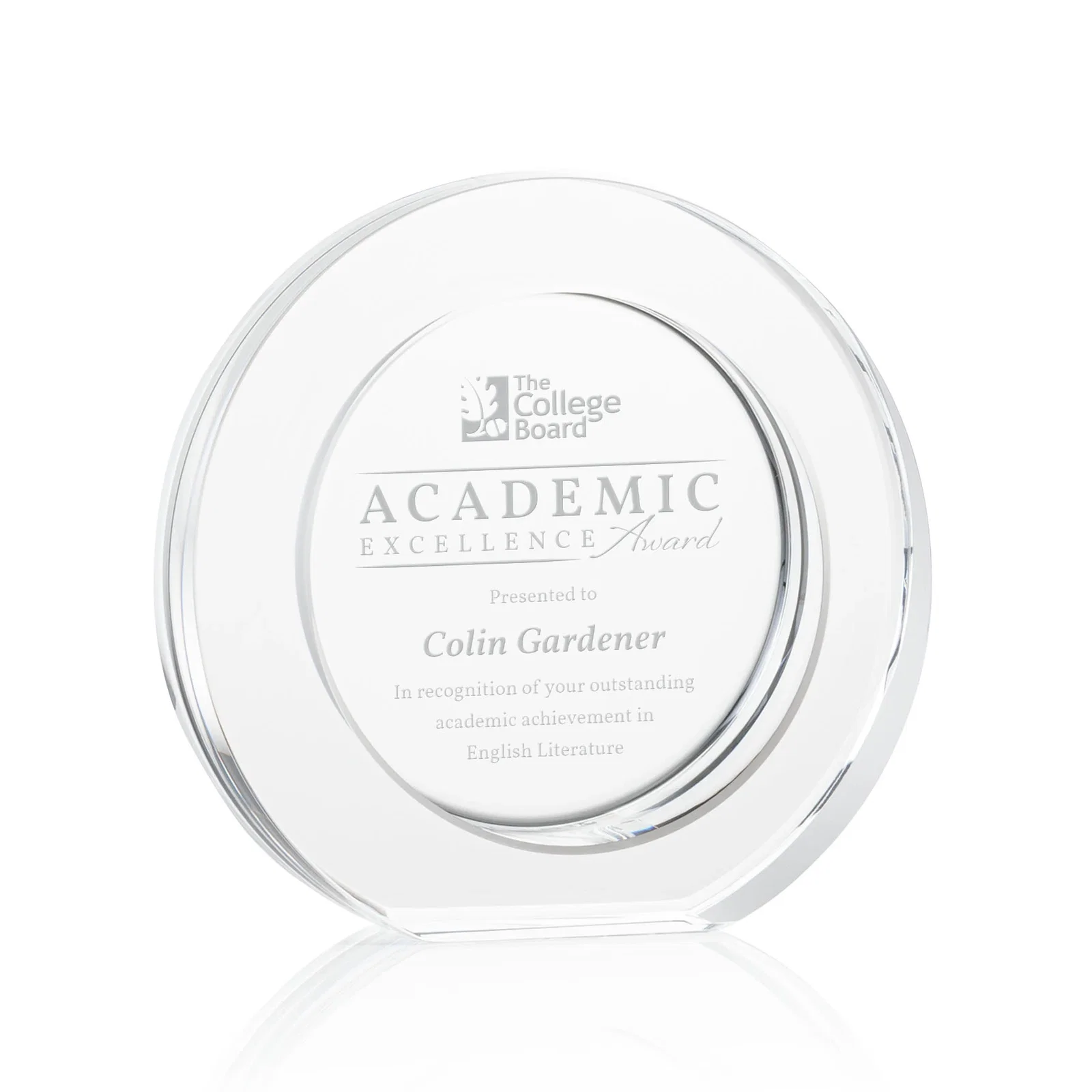 Custom Optical Crystal Award with a Deep Recessed Center, awards for corporate award ceremonies