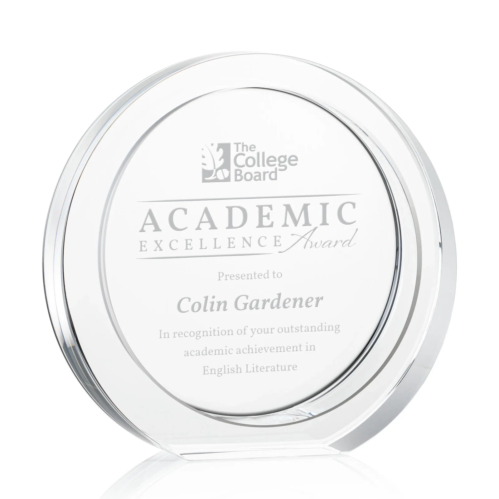 Custom Optical Crystal Award with a Deep Recessed Center, awards for sales achievement awards