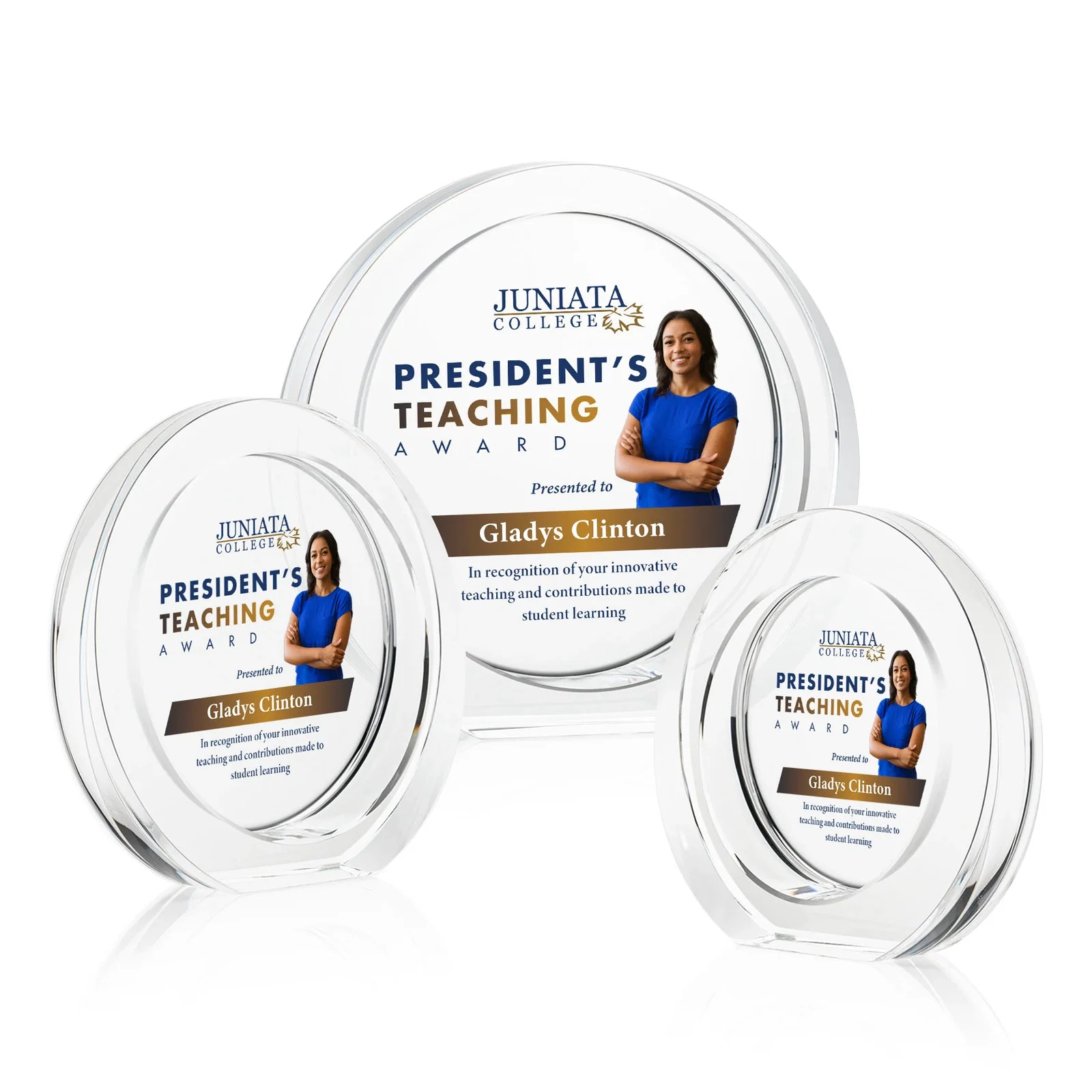 Custom Optical Crystal Award with a Deep Recessed Center, awards for donor appreciation